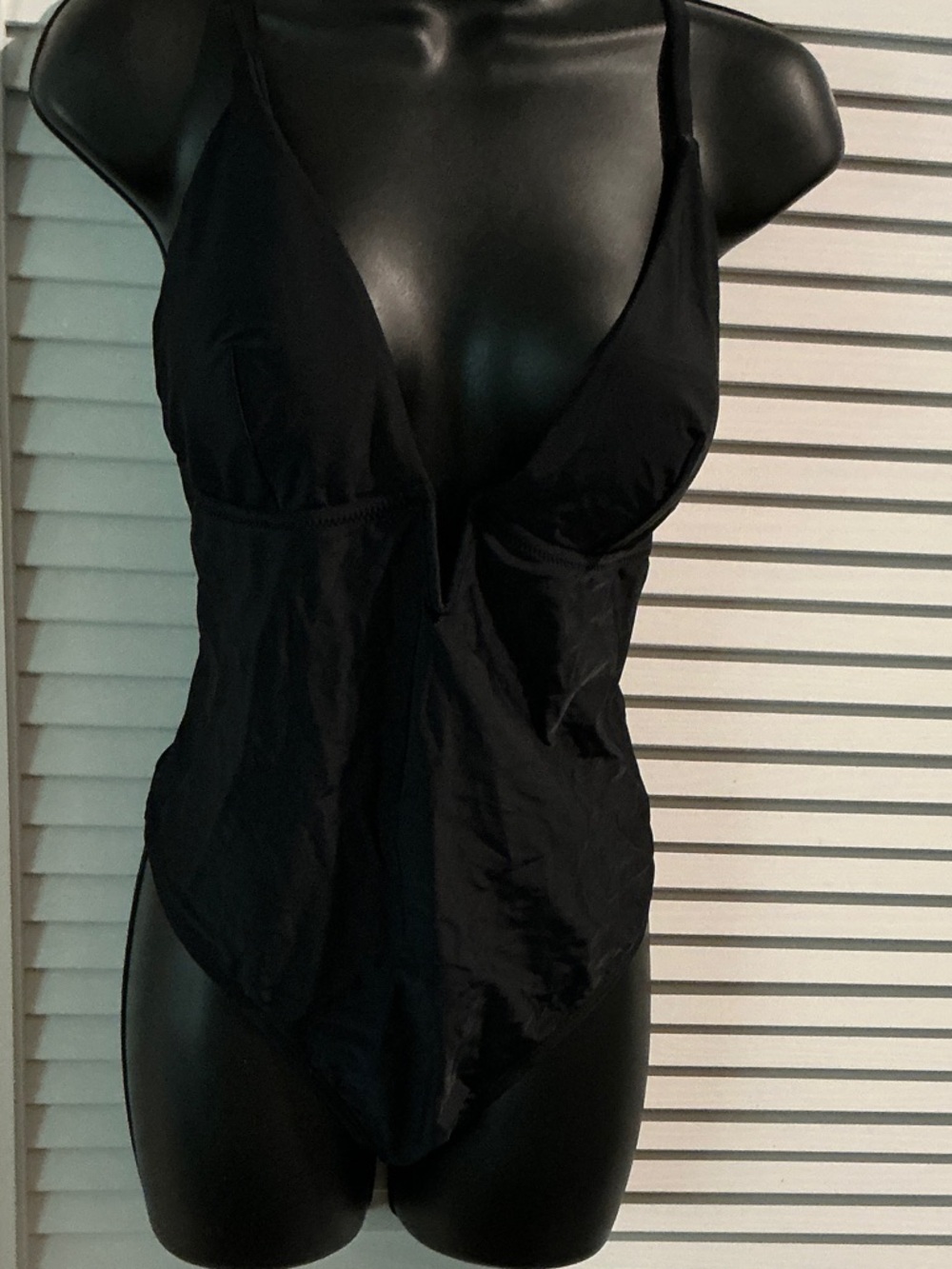 NWT Cupshe Life on the Beach One Piece Black Swimsuit with adjustable Straps.
